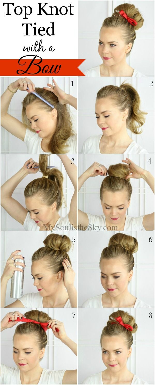 top knot bun tutorial