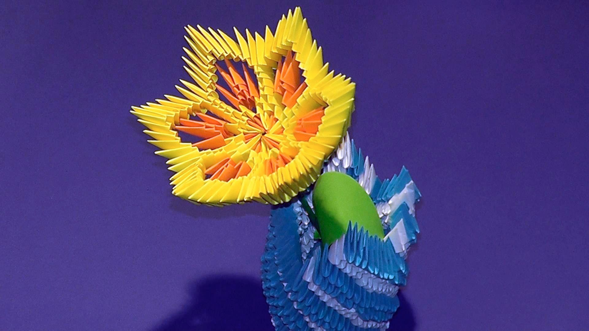 3d origami flower tutorial