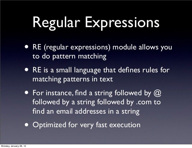 python regular expression tutorial