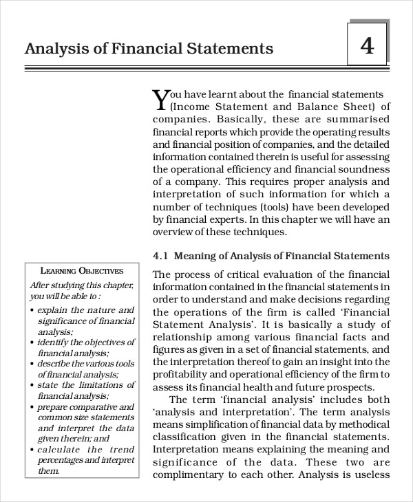 financial statement analysis tutorial